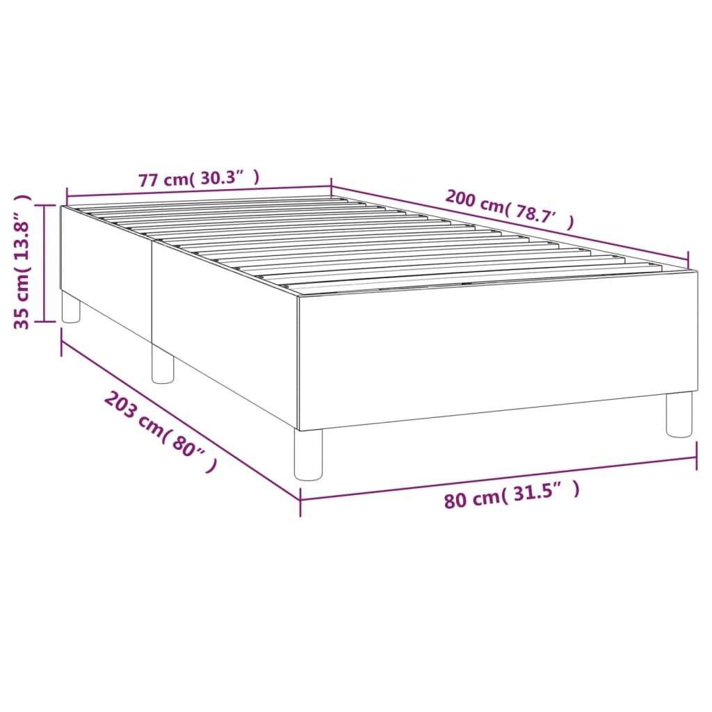 vidaXL sötétkék bársony ágykeret 80x200 cm