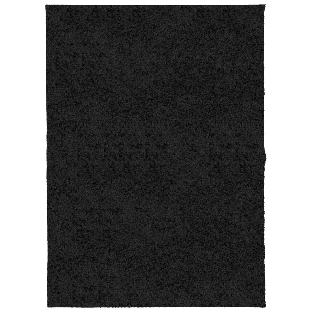 vidaXL PAMPLONA fekete magas szálú bolyhos modern szőnyeg 140 x 200 cm