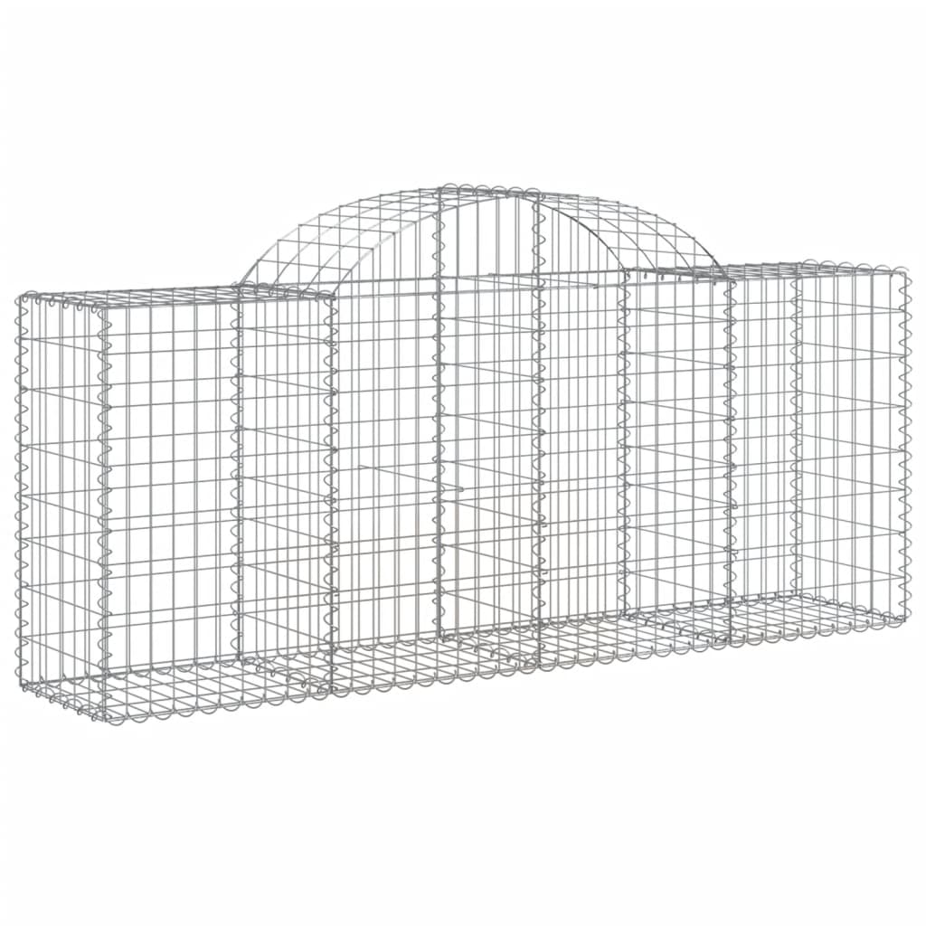 vidaXL 3 db íves horganyzott vas gabion kosár 200x50x80/100 cm