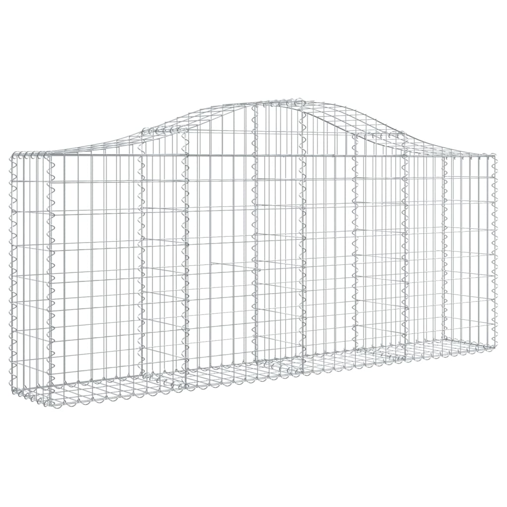 vidaXL 40 db íves horganyzott vas gabion kosár 200x30x80/100 cm