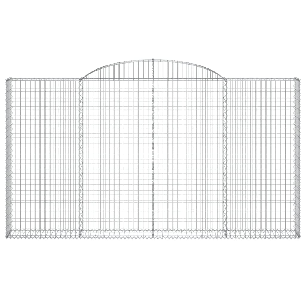 vidaXL 5 db íves horganyzott vas gabion kosár 300x30x160/180 cm