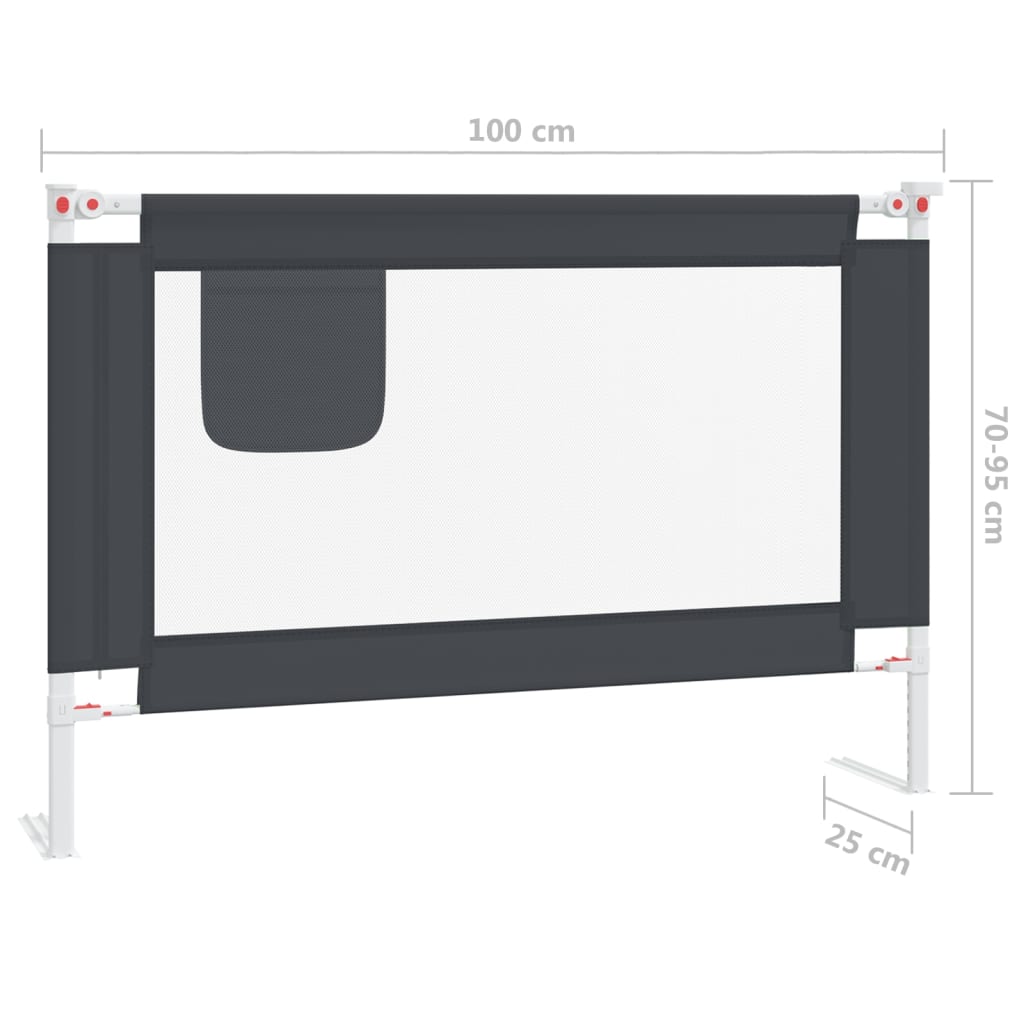 vidaXL sötétszürke szövet biztonsági leesésgátló 100 x 25 cm