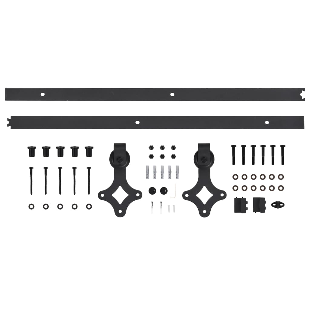 vidaXL tömör fenyőfa tolóajtó fémszerelék szettel 85x210 cm