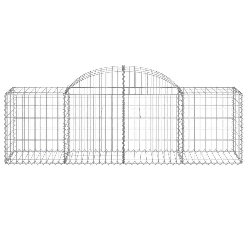 vidaXL 4 db íves horganyzott vas gabion kosár 200x50x60/80 cm