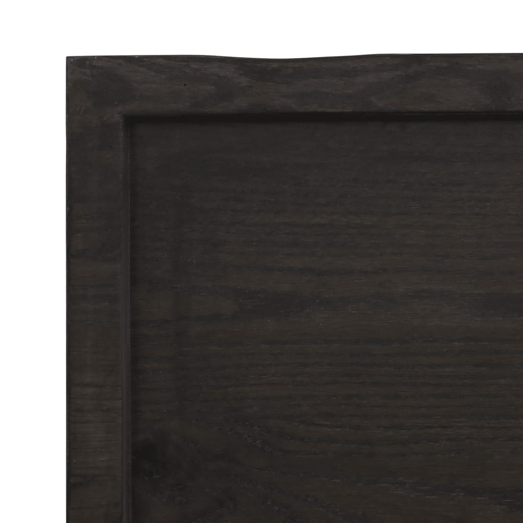 vidaXL sötétbarna kezelt tömör fa fürdőszobai pult 80x30x(2-6) cm
