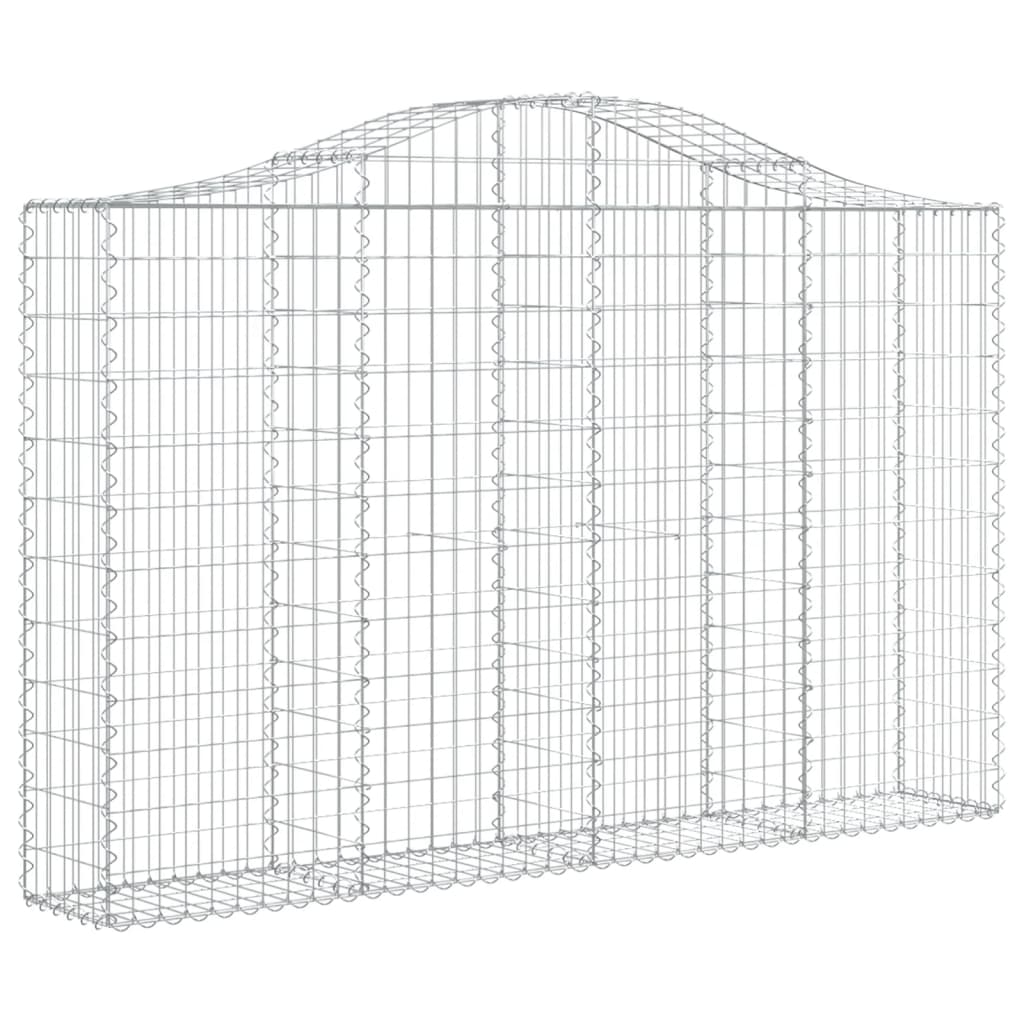 vidaXL 8 db íves horganyzott vas gabion kosár 200x30x120/140 cm