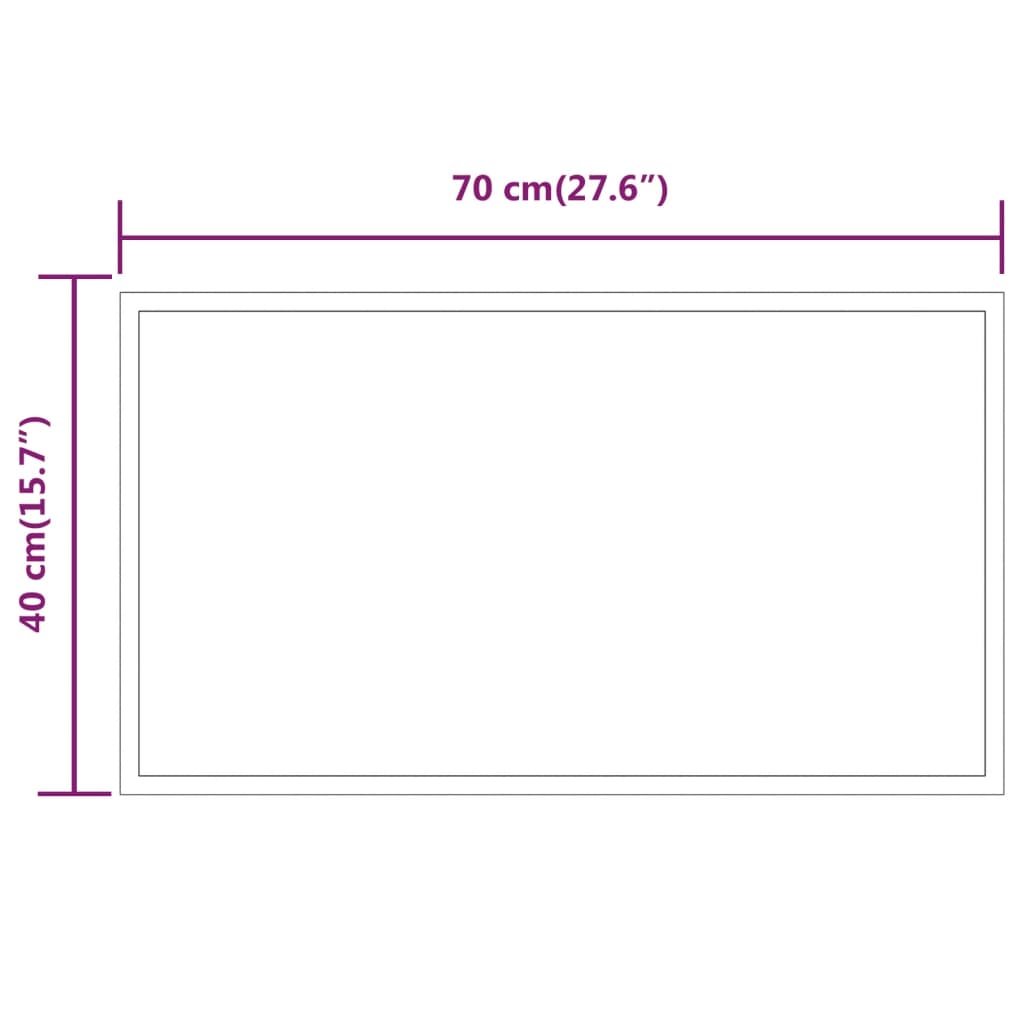 vidaXL LED-es fürdőszobatükör 40x70 cm