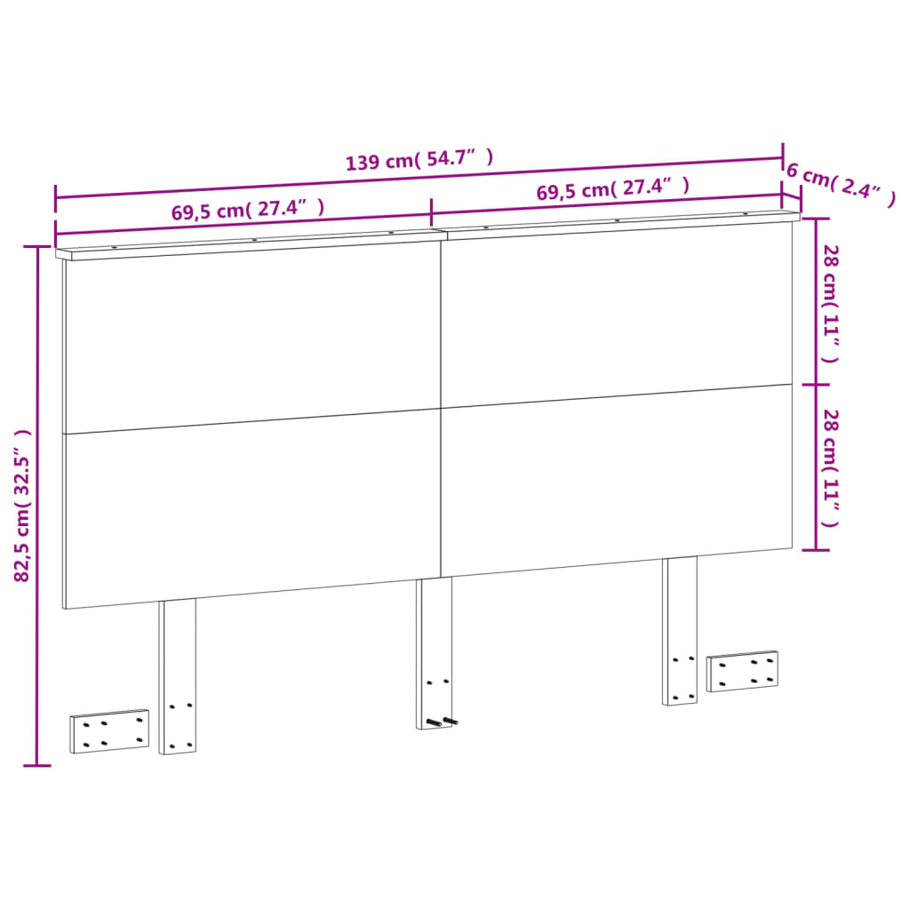 vidaXL viaszbarna tömör fenyőfa fejtámla 135 cm