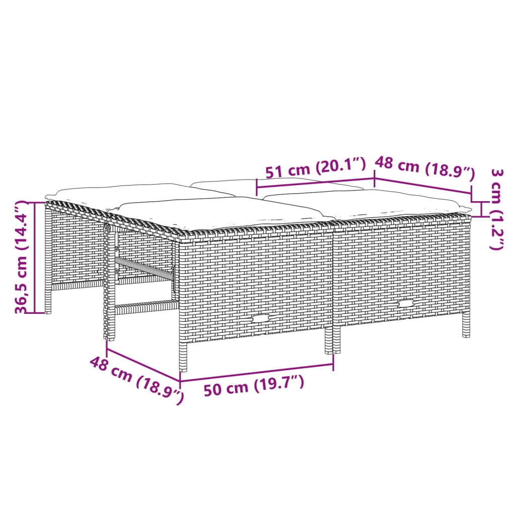 vidaXL 5 részes szürke polyrattan kerti ülőgarnitúra párnákkal