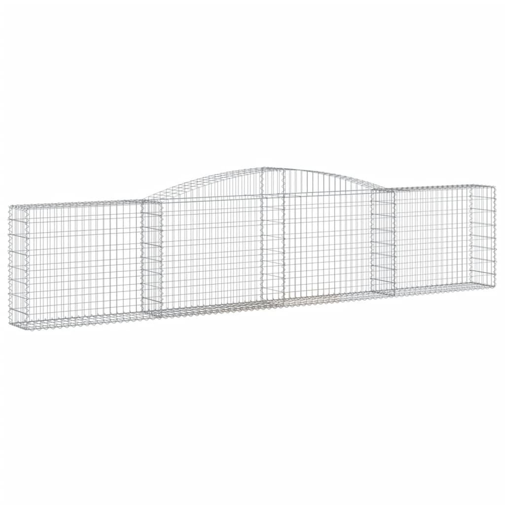 vidaXL 10 db íves horganyzott vas gabion kosár 400x30x80/100 cm