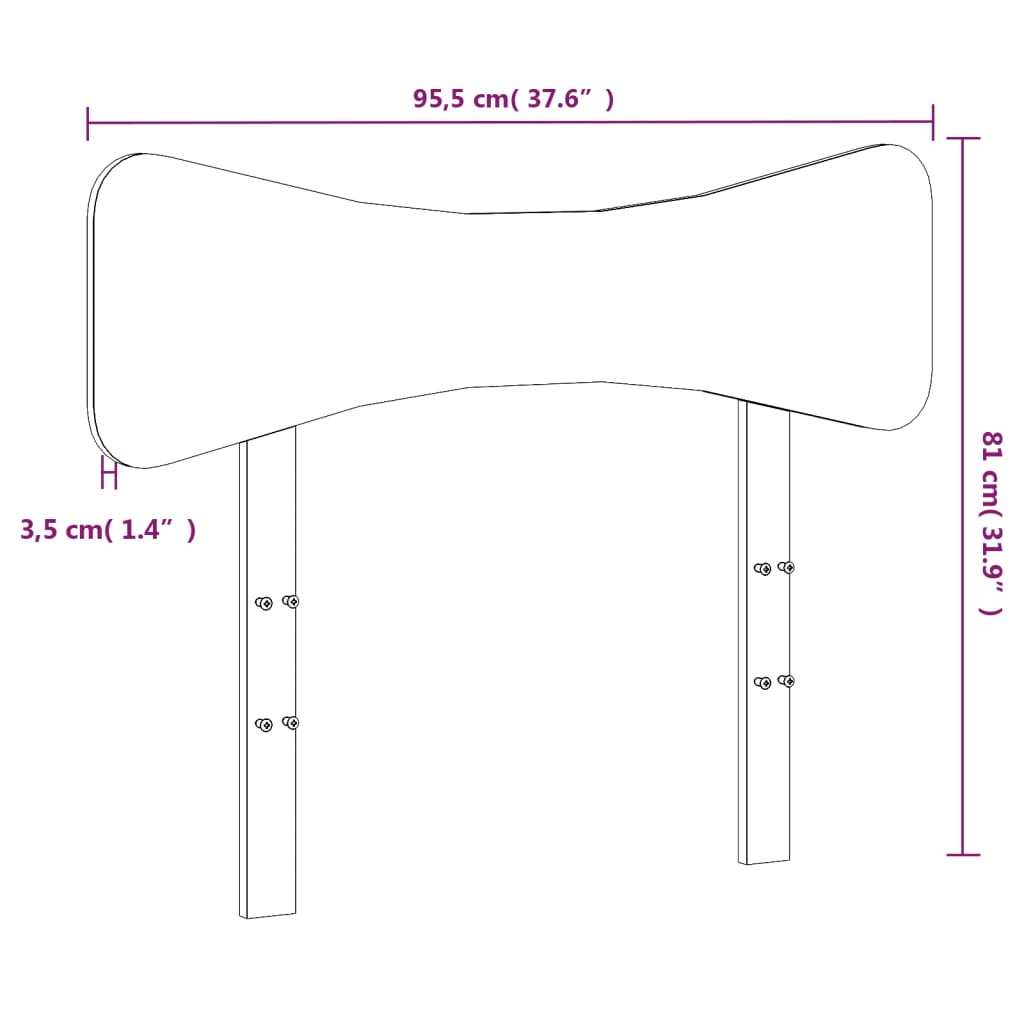 vidaXL viaszbarna tömör fenyőfa fejtámla 90 cm