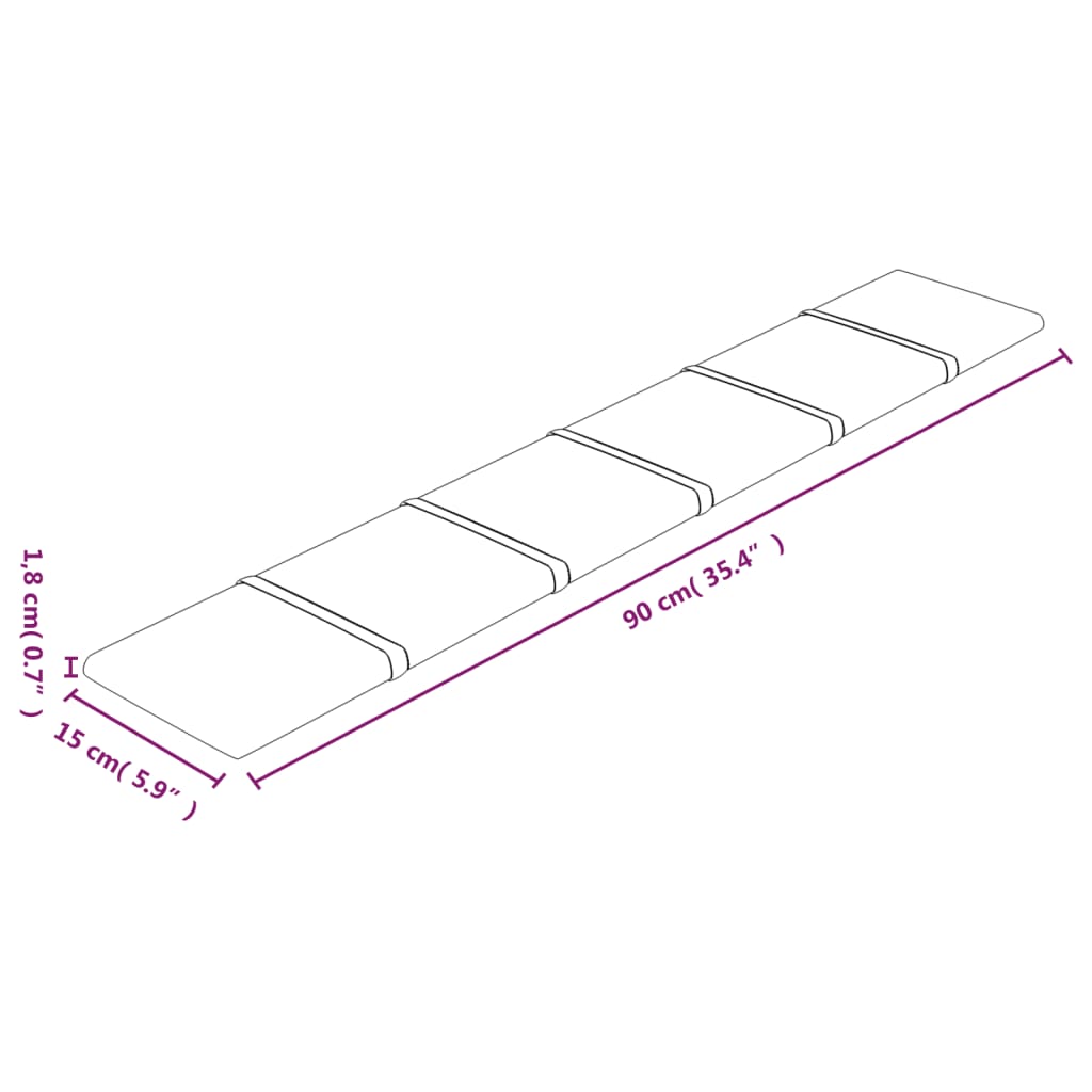 vidaXL 12 db sárga bársony fali panel 90x15 cm 1,62 m²