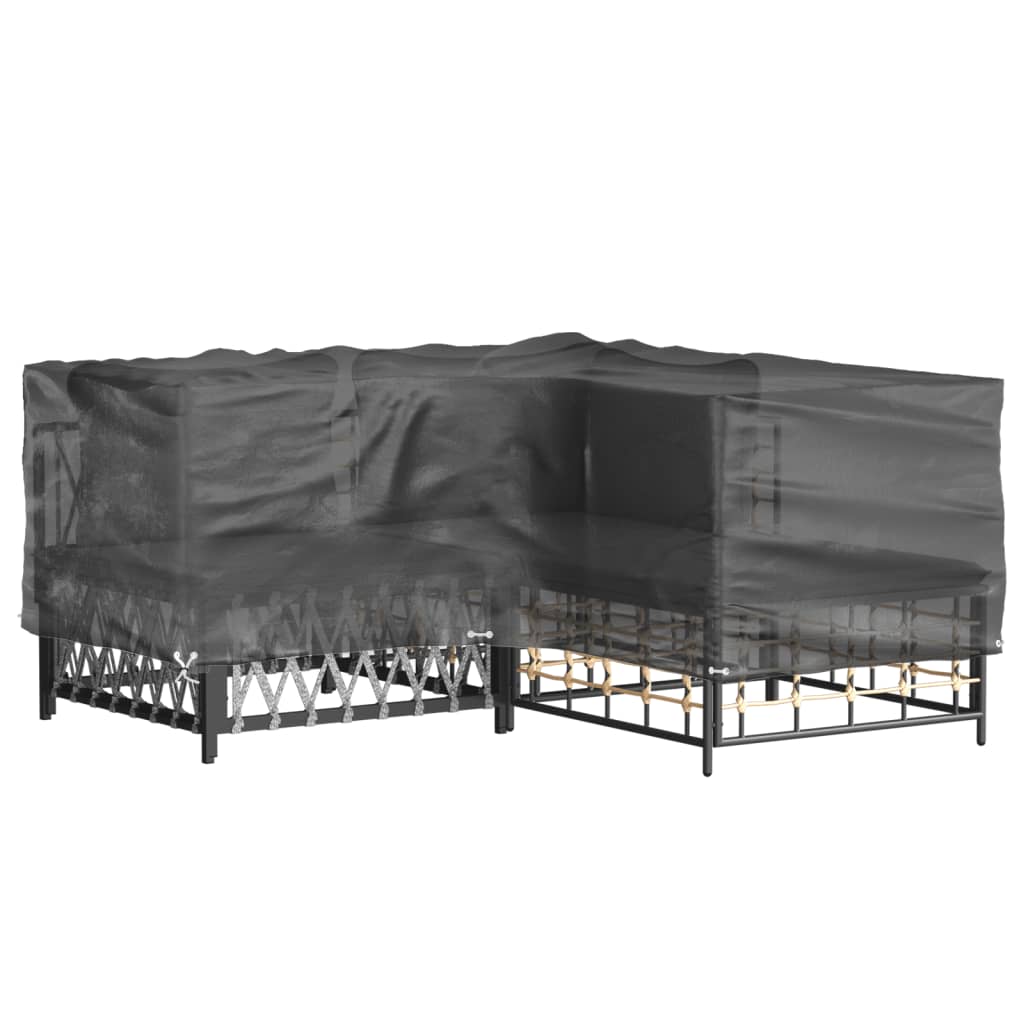 vidaXL L-alakú kerti bútorhuzat 16 fűzőlyukkal 215 x 215 x 70 cm