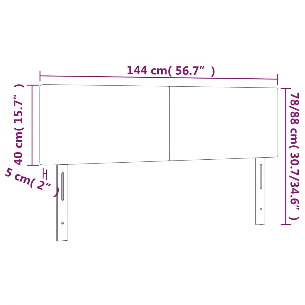 vidaXL 2 db fehér műbőr fejtámla 72 x 5 x 78/88 cm