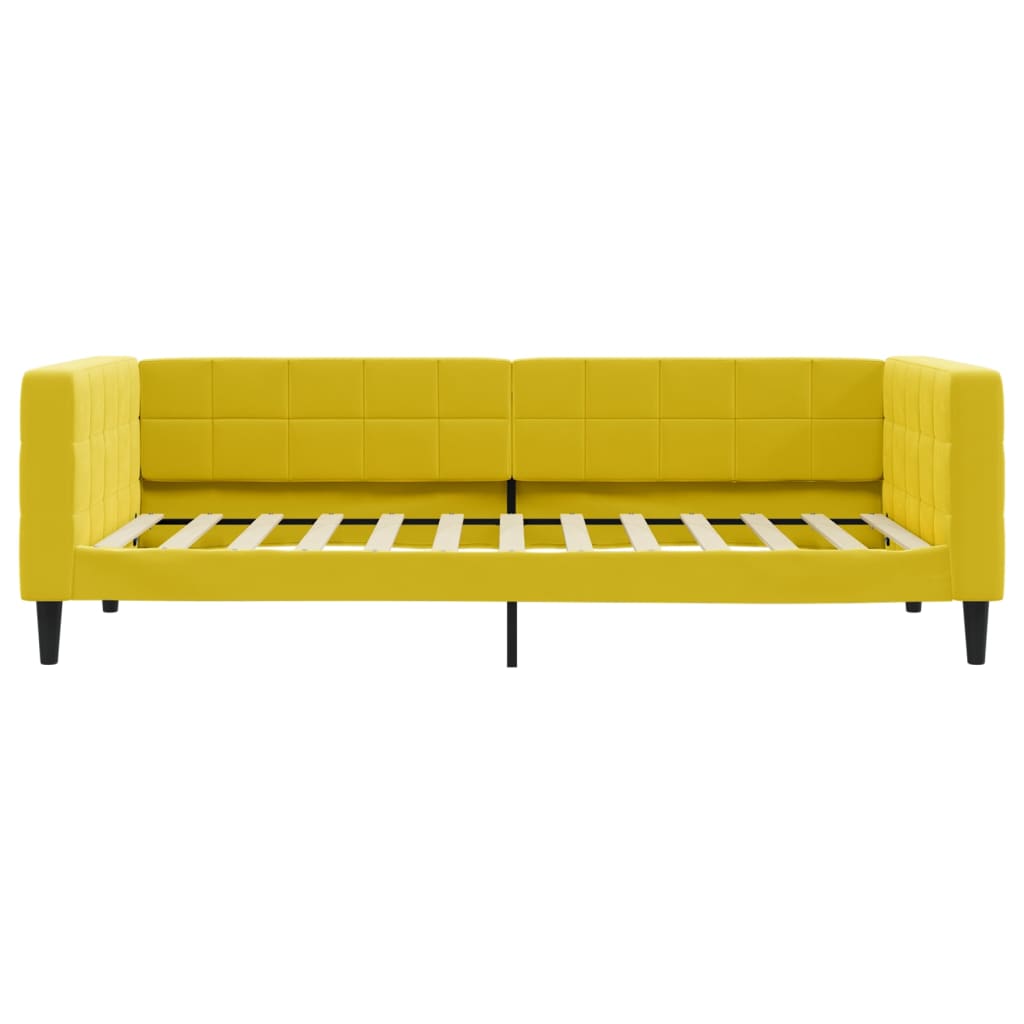 vidaXL sárga bársony kanapéágy matraccal 100 x 200 cm