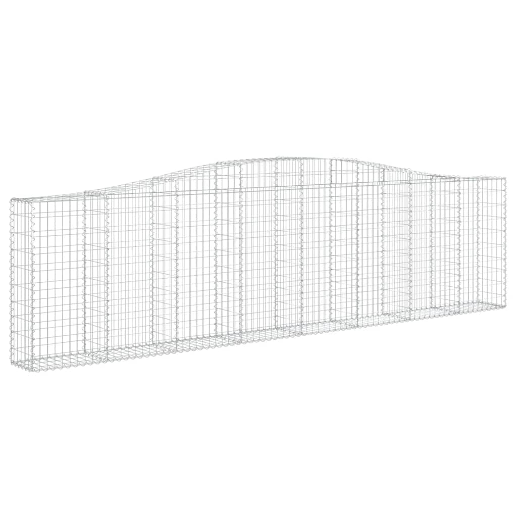 vidaXL 2 db íves horganyzott vas gabion kosár 400x30x100/120 cm