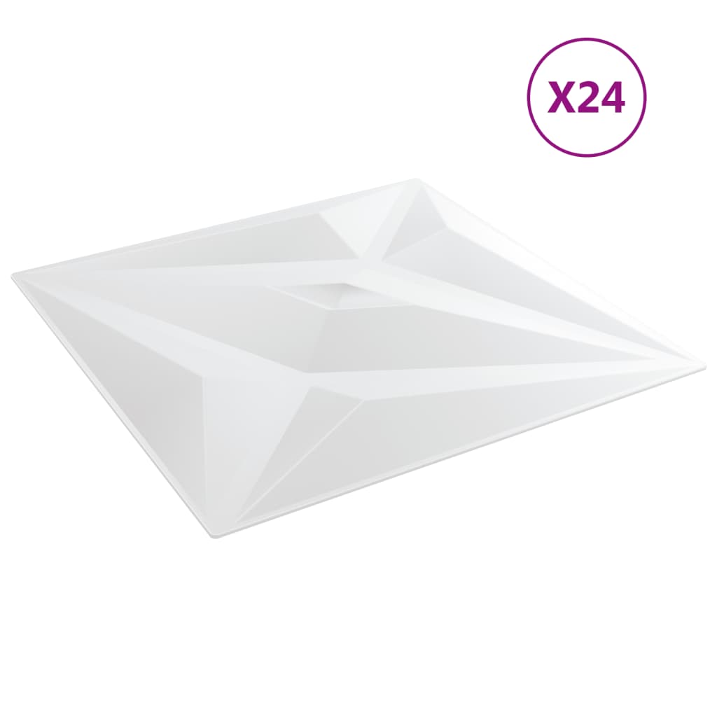 vidaXL 24 db fehér XPS csillagmintás fali panel 50 x 50 cm 6 m²