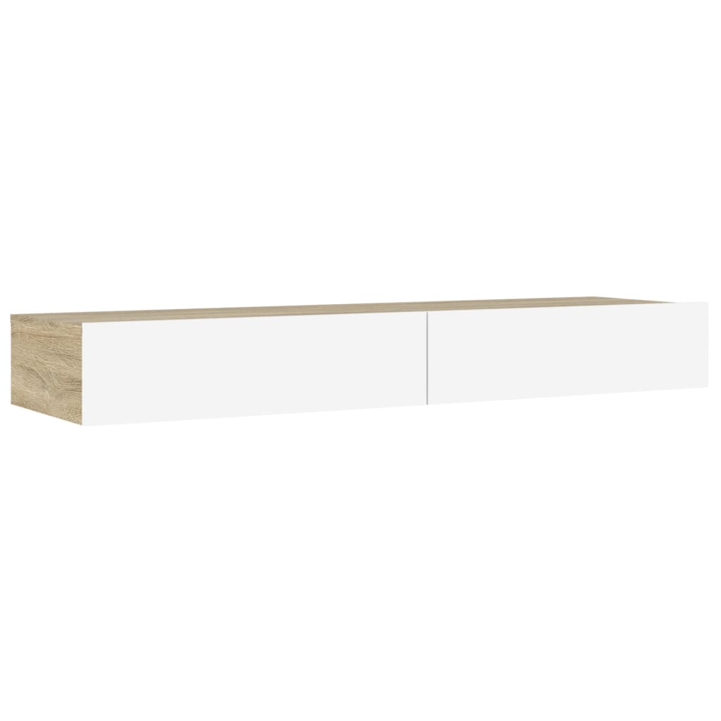 vidaXL fehér és sonoma színű TV-szekrény LED-lámpákkal 120x35x15,5 cm