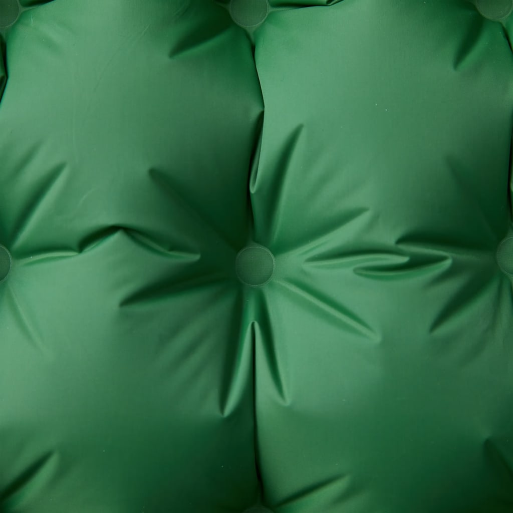 vidaXL 1 személyes zöld önfelfújó kempingmatrac párnával