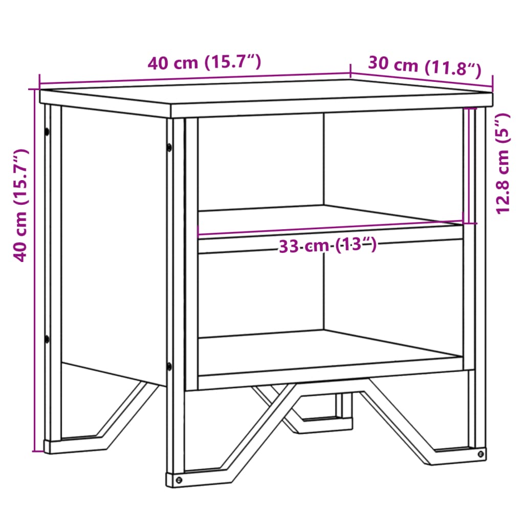 vidaXL 2 db szürke sonoma színű szerelt fa éjjeliszekrény 40x30x40 cm