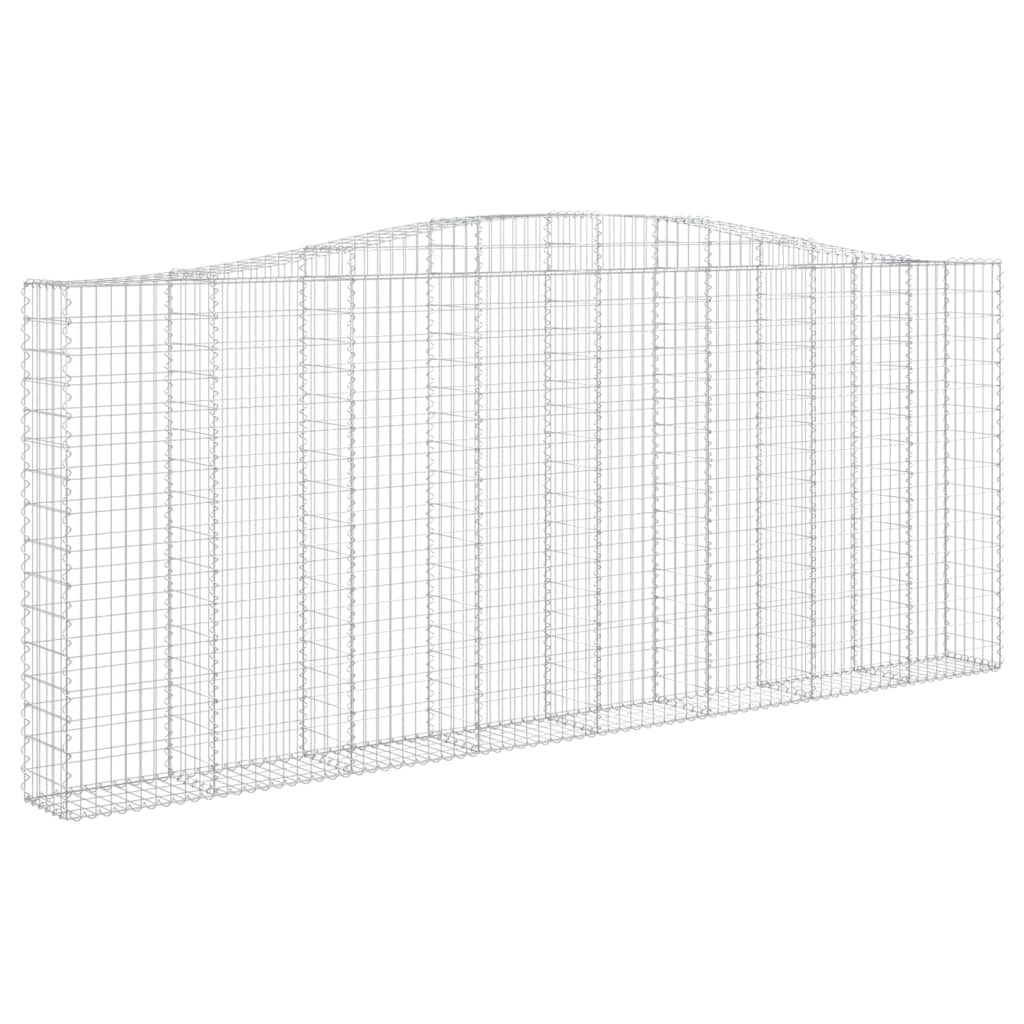 vidaXL 3 db íves horganyzott vas gabion kosár 400x30x160/180 cm