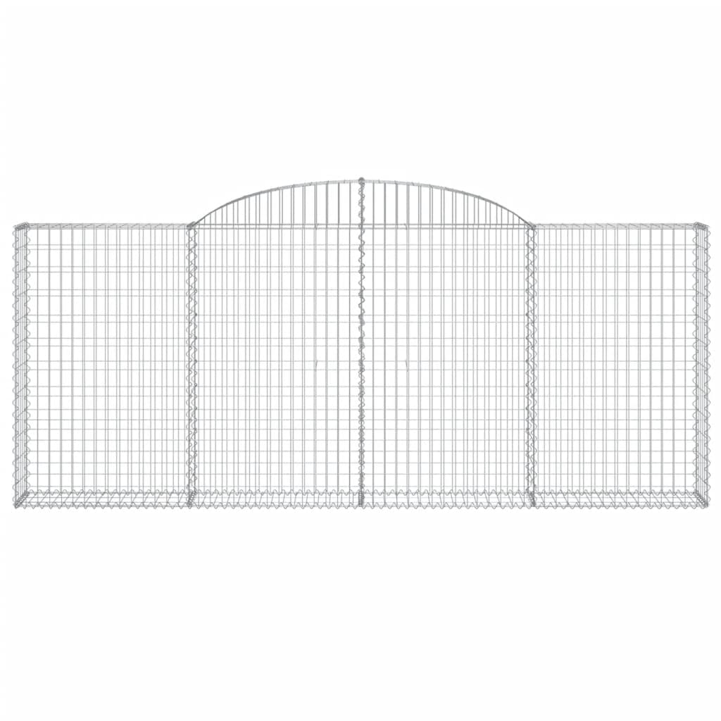 vidaXL 5 db íves horganyzott vas gabion kosár 300x30x120/140 cm