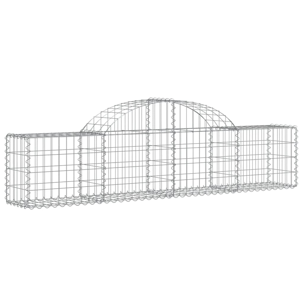 vidaXL 25 db íves horganyzott vas gabion kosár 200x30x40/60 cm