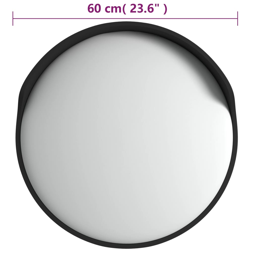 vidaXL fekete polikarbonát kültéri domború közlekedési tükör Ø60 cm