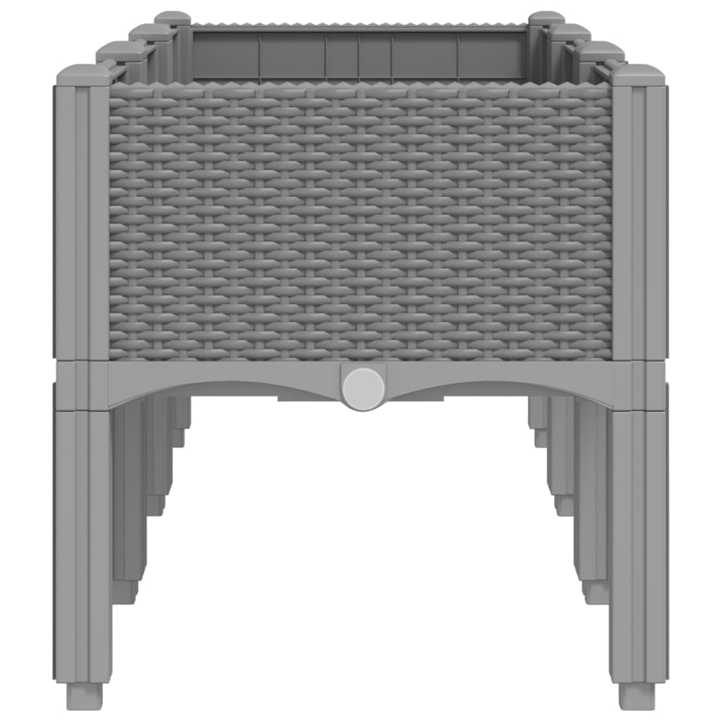 vidaXL világosszürke PP rácsos kerti ültetőláda 120 x 40 x 42 cm