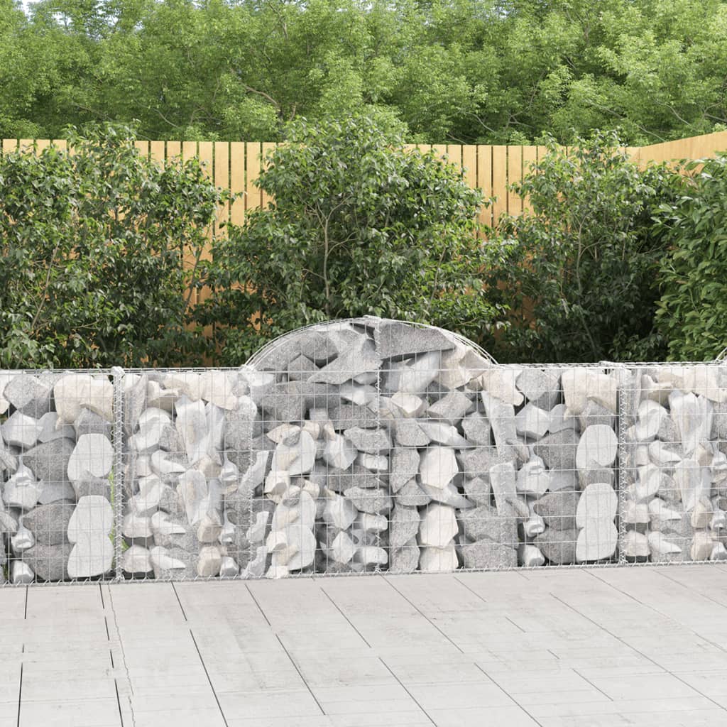 vidaXL 20 db íves horganyzott vas gabion kosár 200x30x80/100 cm