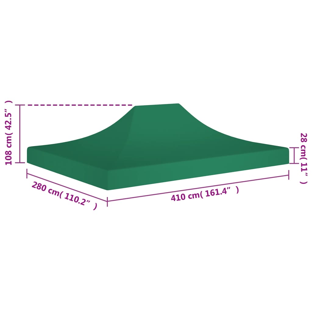 vidaXL zöld tető partisátorhoz 4 x 3 m 270 g/m²