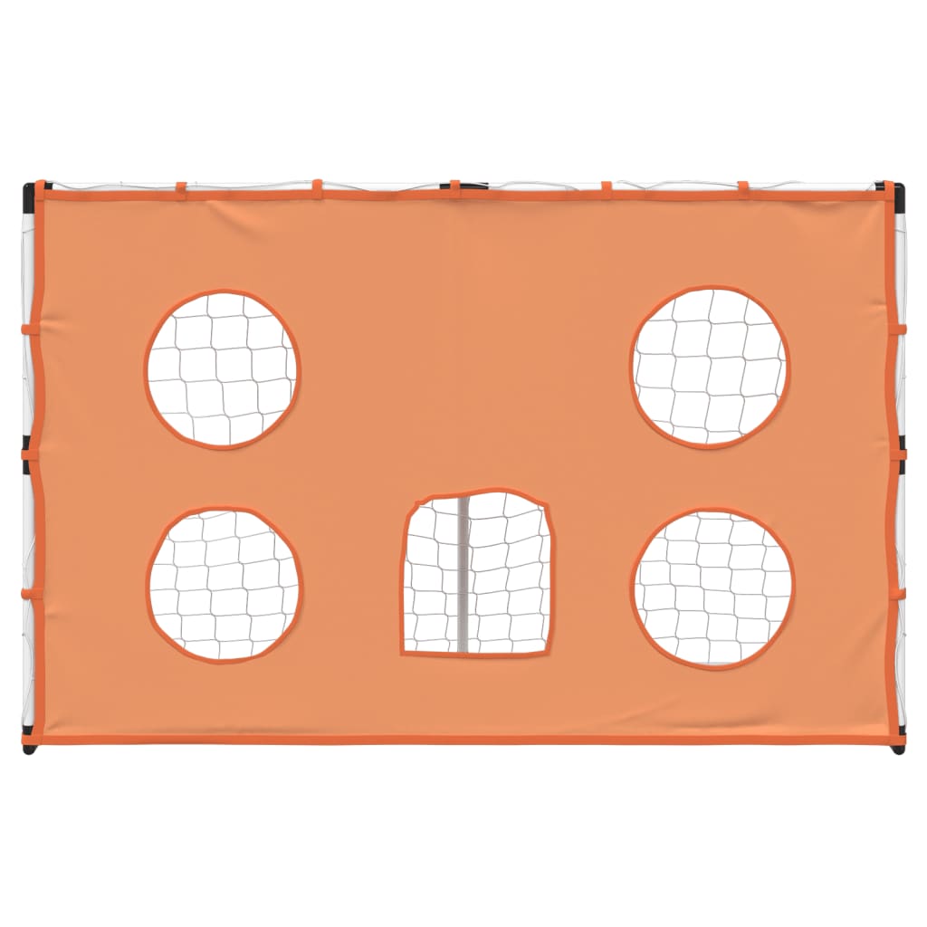 vidaXL gyerekfocikapu célzószőnyeggel és labdával 182 x 62 x 118 cm