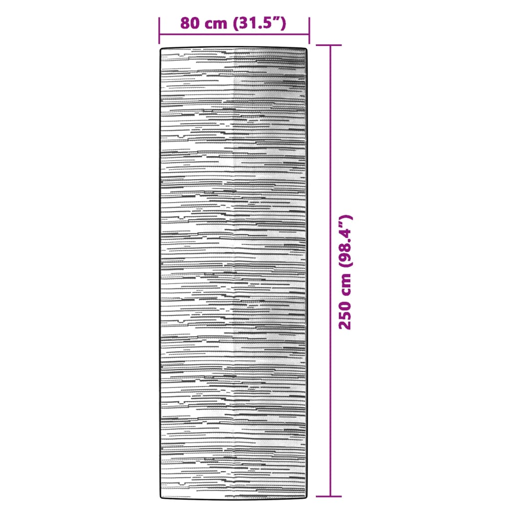 vidaXL barna polipropilén kültéri szőnyeg 80 x 250 cm