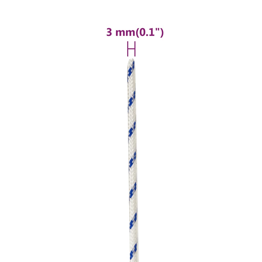 vidaXL fehér polipropilén hajókötél 3 mm 25 m