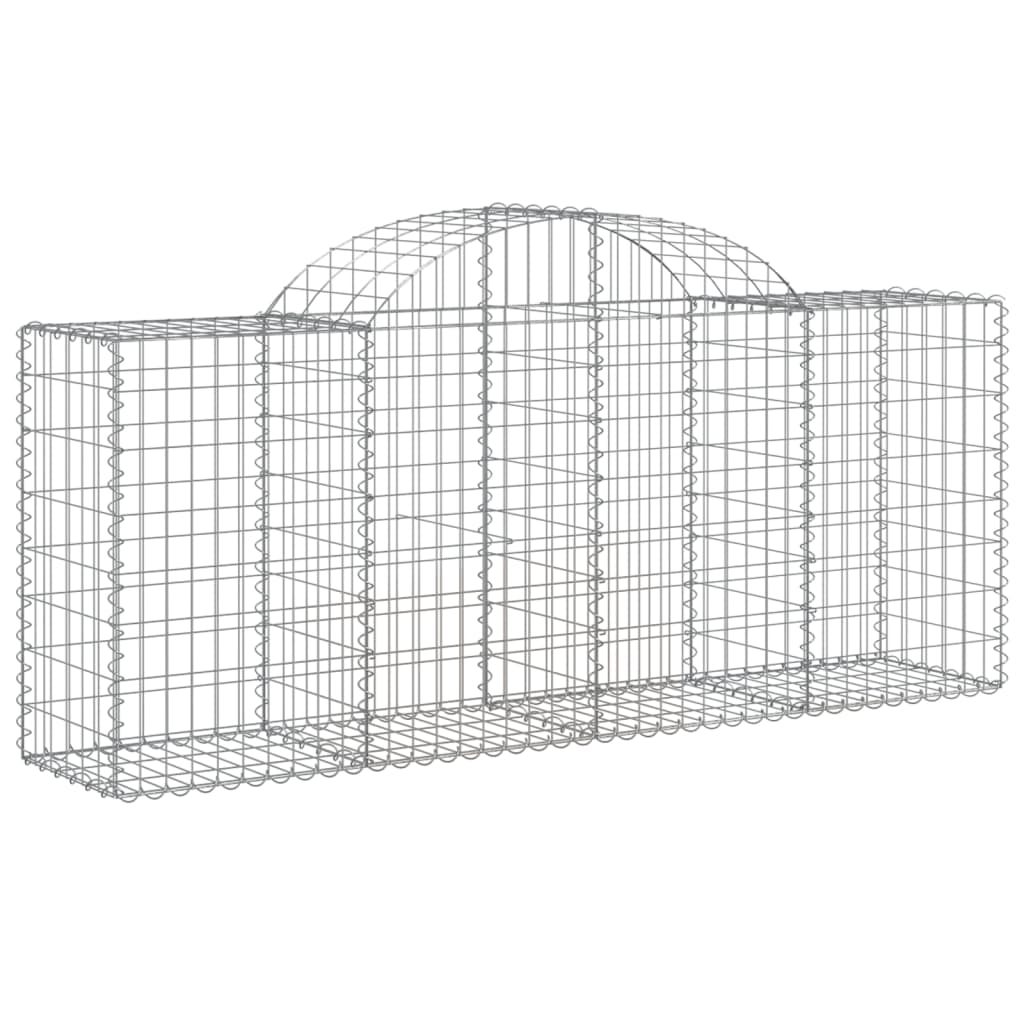 vidaXL 40 db íves horganyzott vas gabion kosár 200x50x80/100 cm