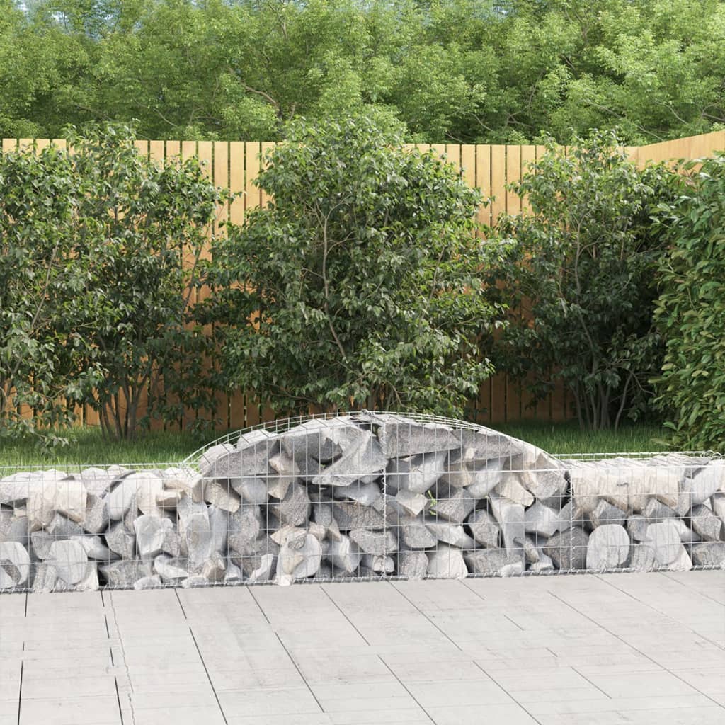 vidaXL 12 db íves horganyzott vas gabion kosár 300x50x40/60 cm