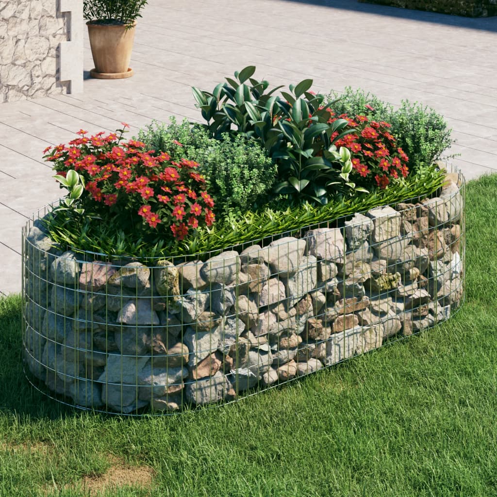 vidaXL horganyzott vas gabion magaságyás 200x100x50 cm