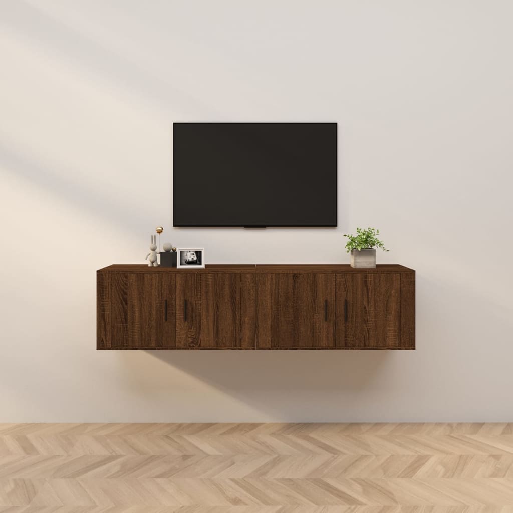 vidaXL 2 db barna tölgy színű fali TV-szekrény 80 x 34,5 x 40cm