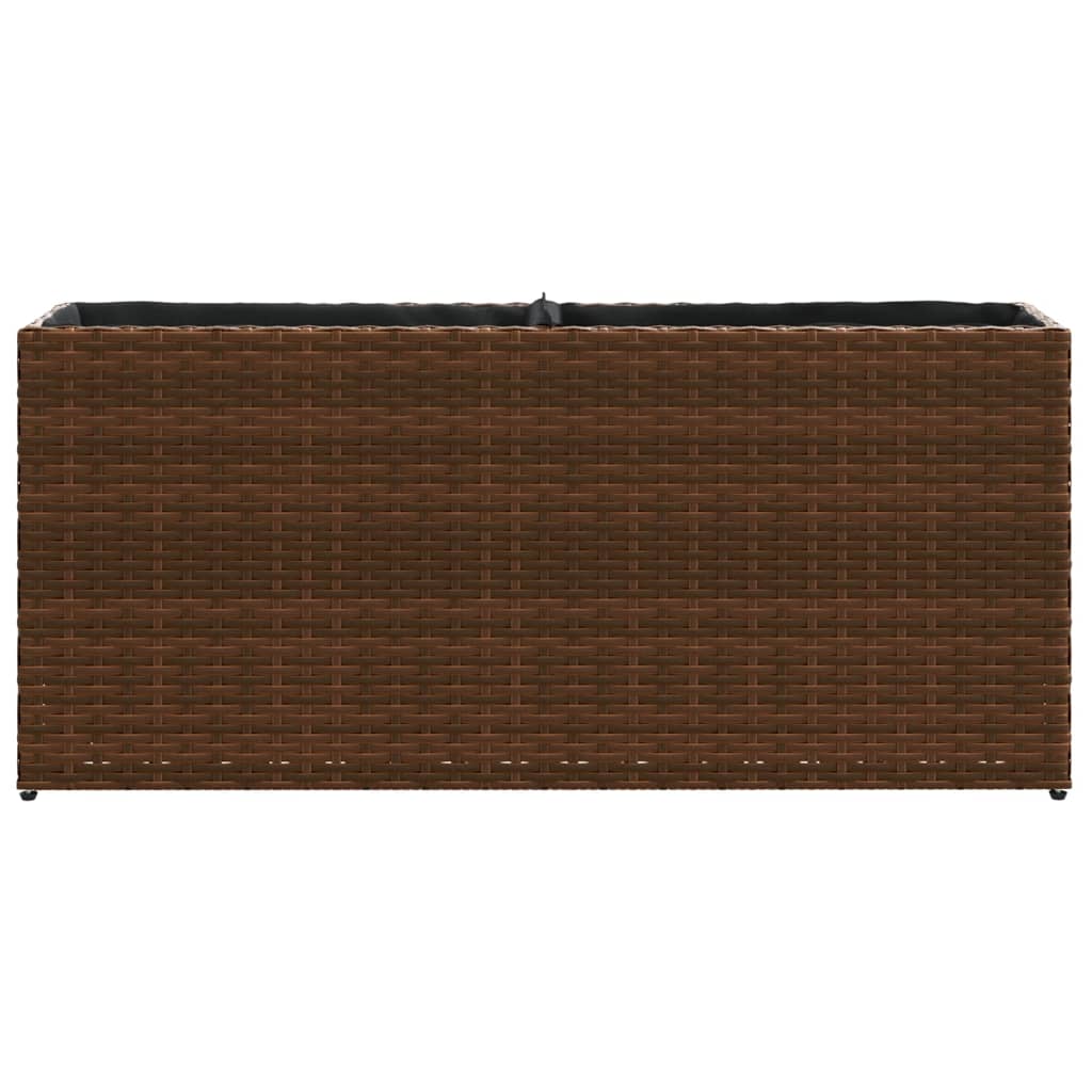 vidaXL 2 db barna polyrattan kerti ültetőláda 2 cseréppel 90x20x40 cm