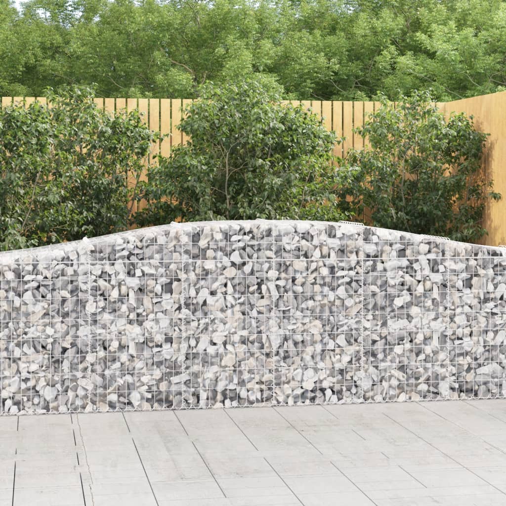 vidaXL 9 db íves horganyzott vas gabion kosár 400x50x80/100 cm