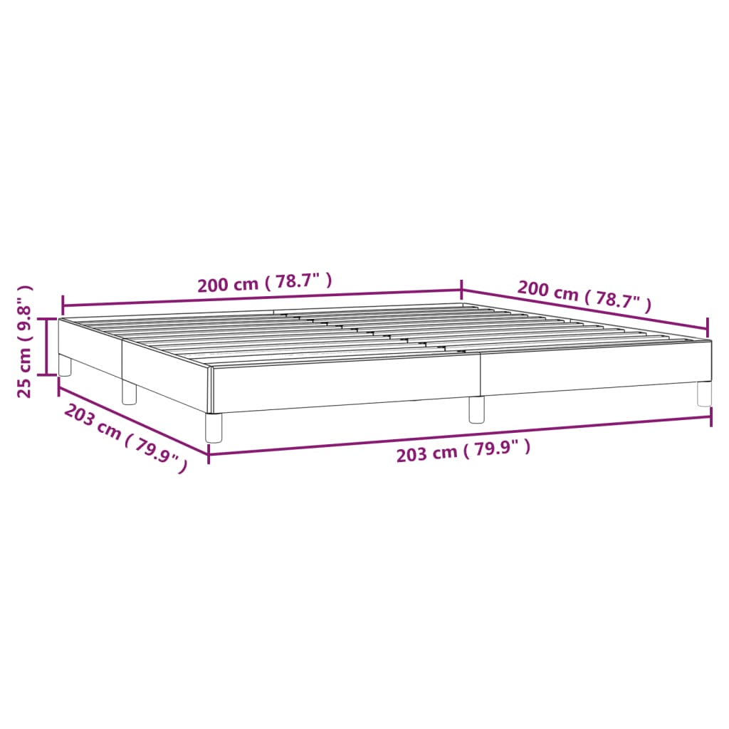 vidaXL fekete műbőr ágykeret 200x200 cm