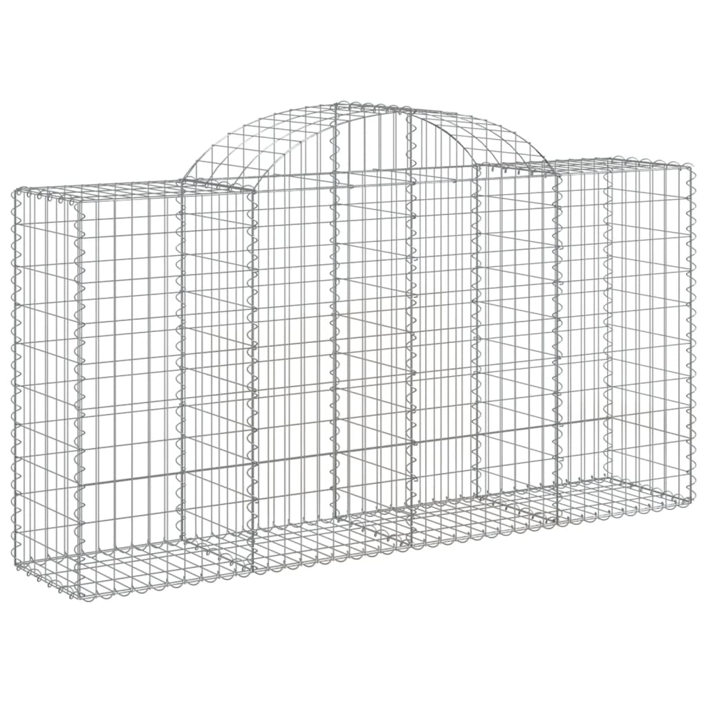 vidaXL 15 db íves horganyzott vas gabion kosár 200x50x100/120 cm