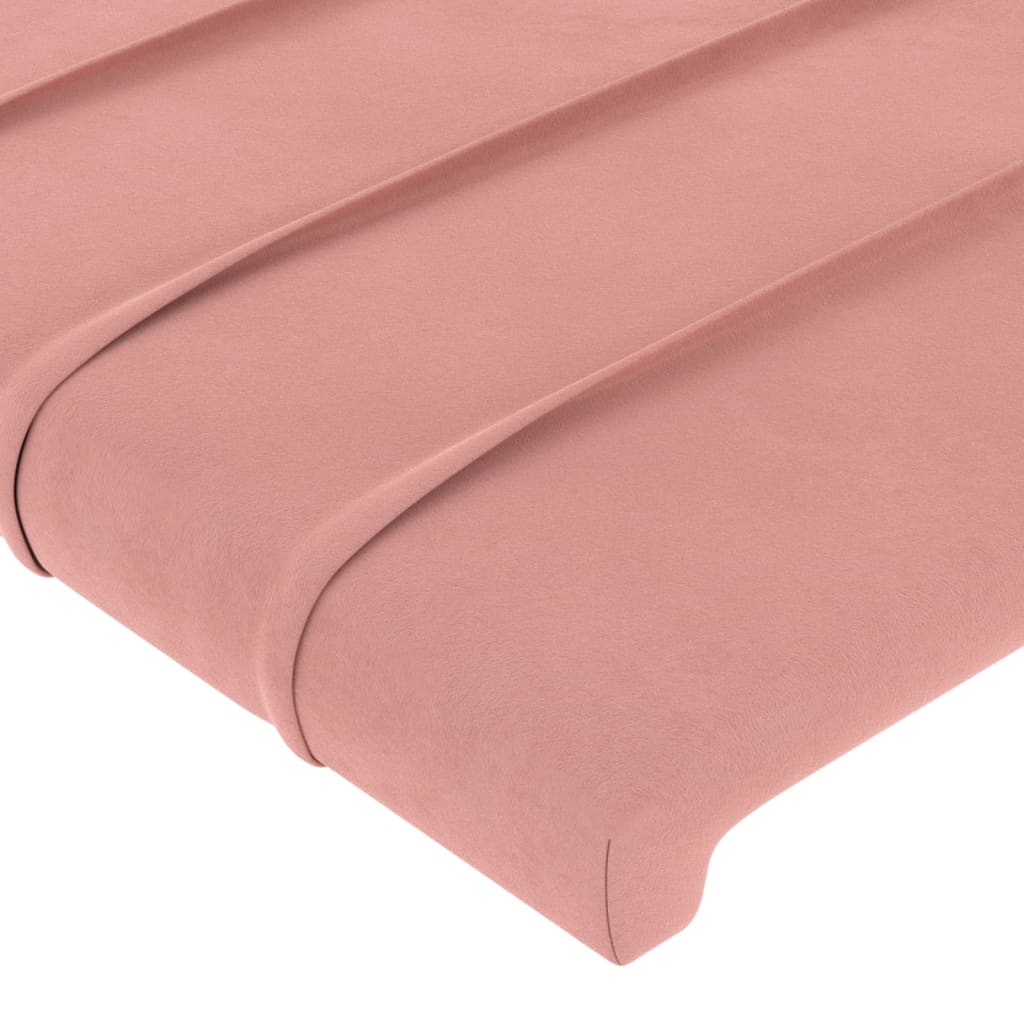 vidaXL rózsaszín bársony fejtámla szárnyakkal 203x23x118/128 cm