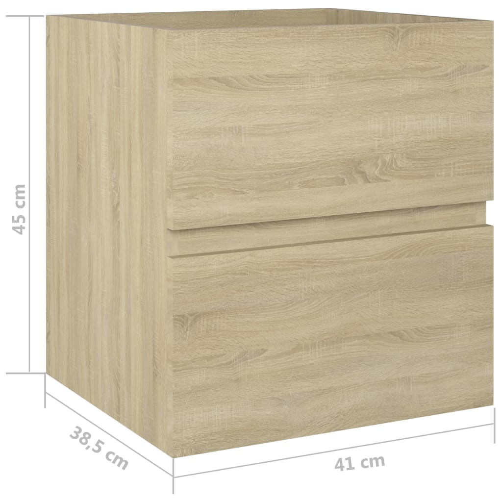 vidaXL sonoma-tölgy színű szerelt fa mosdószekrény 41 x 38,5 x 45 cm