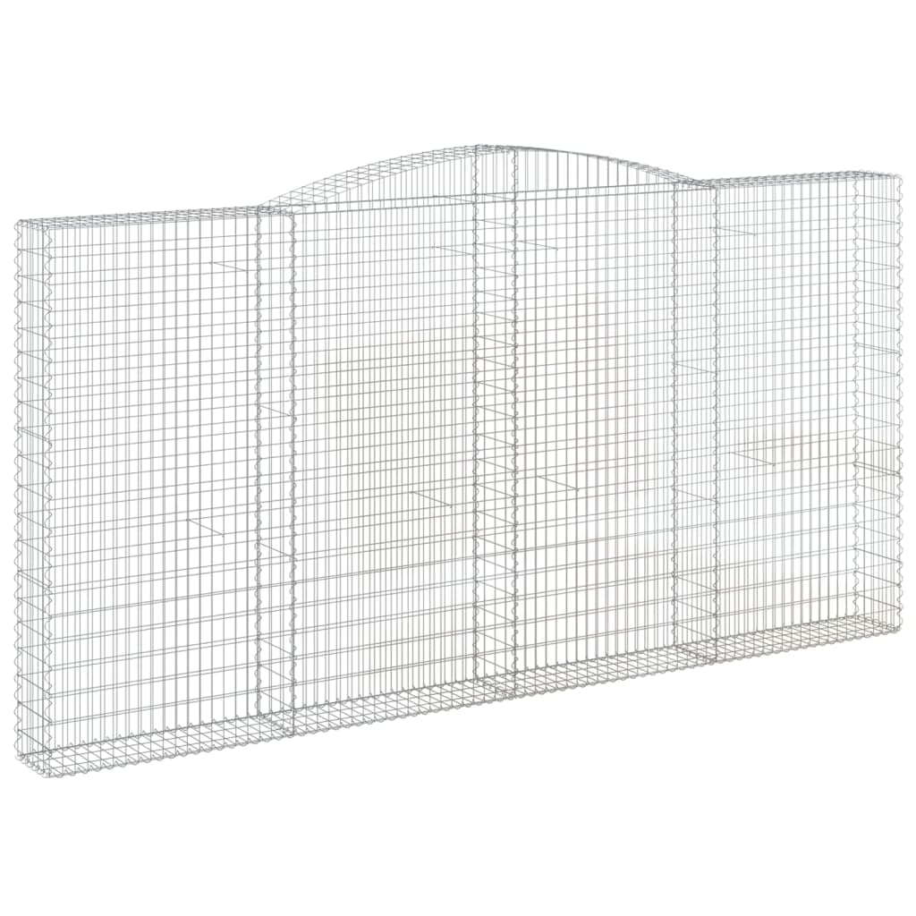 vidaXL 7 db íves horganyzott vas gabion kosár 400x30x200/220 cm