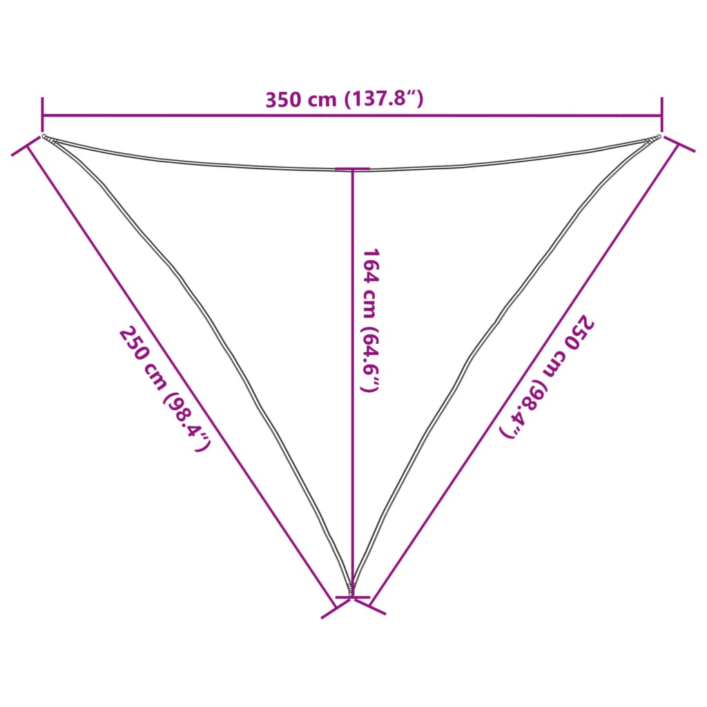 vidaXL szürke 100% poliészter oxford szövet napvitorla 2,5x2,5x3,5 m