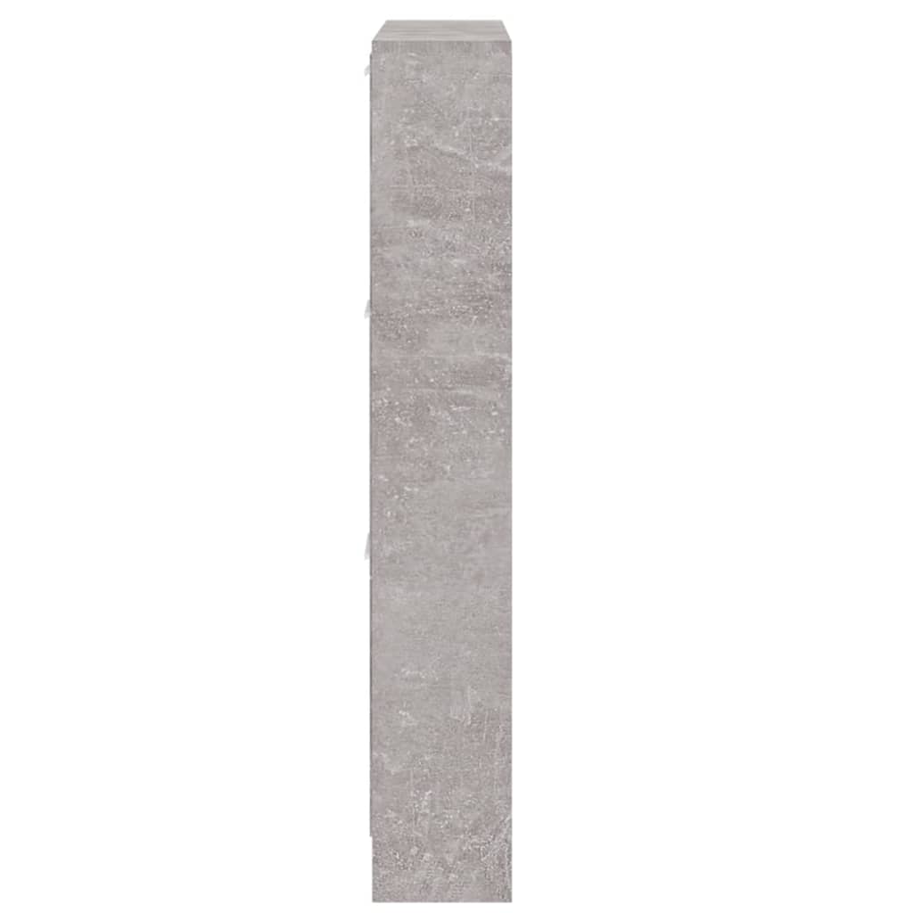 vidaXL betonszürke szerelt fa cipőszekrény 59x17x108 cm