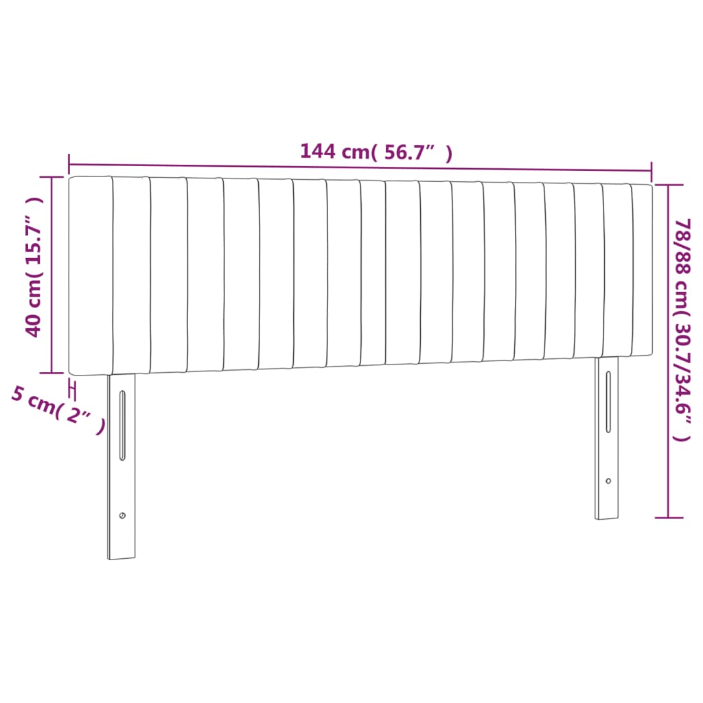 vidaXL 2 db sötétszürke bársony fejtámla 72 x 5 x 78/88 cm