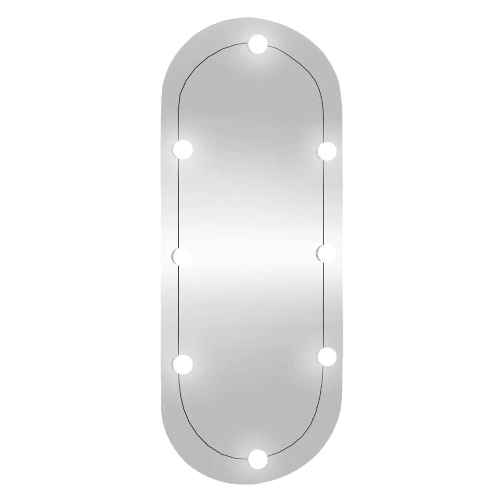 vidaXL ovális üveg falitükör LED fényekkel 45 x 100 cm