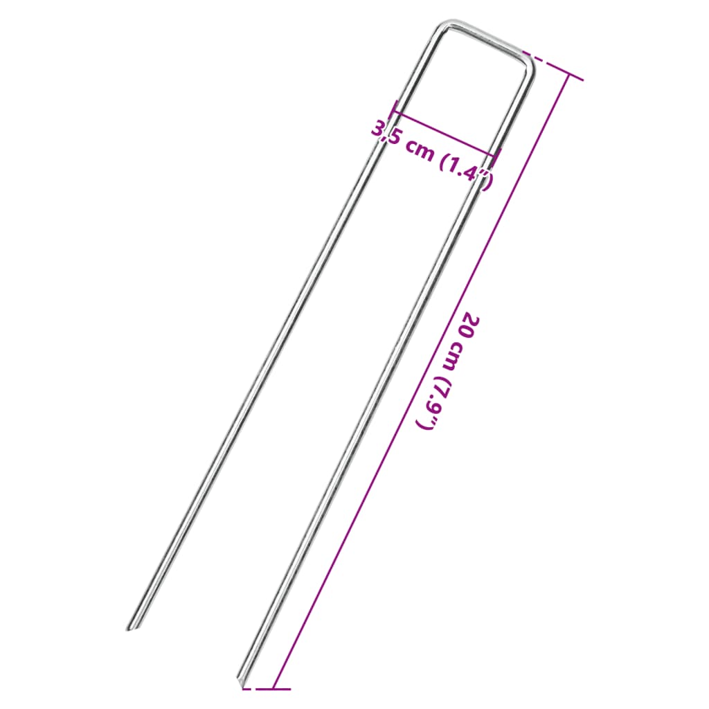 vidaXL 25 db U-alakú horganyzott acél földcövek 20 x 3,5 cm